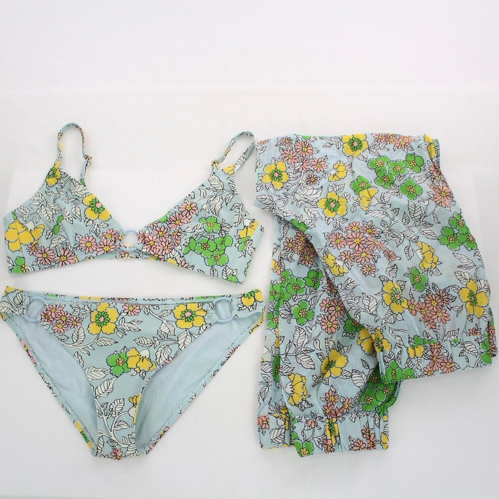 Tory Burch Floral Print 3 Piece Bikini Swimsuit